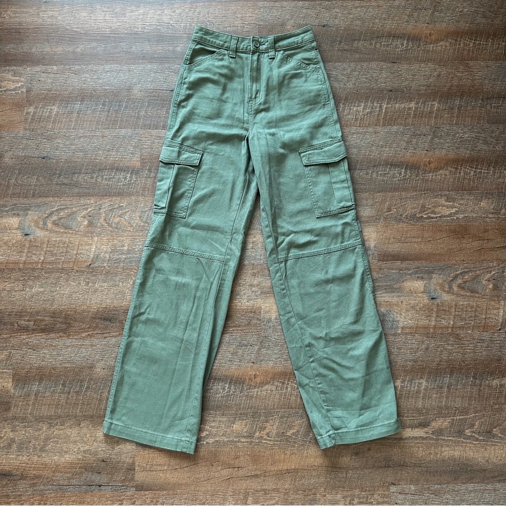 Divided Green Wide Leg Pants Relaxed Fit